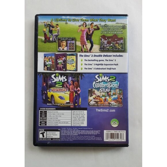 The Sims 2: Double Deluxe PC CD-ROM Computer Game w/ Cheat Code Book - Picture 2 of 6